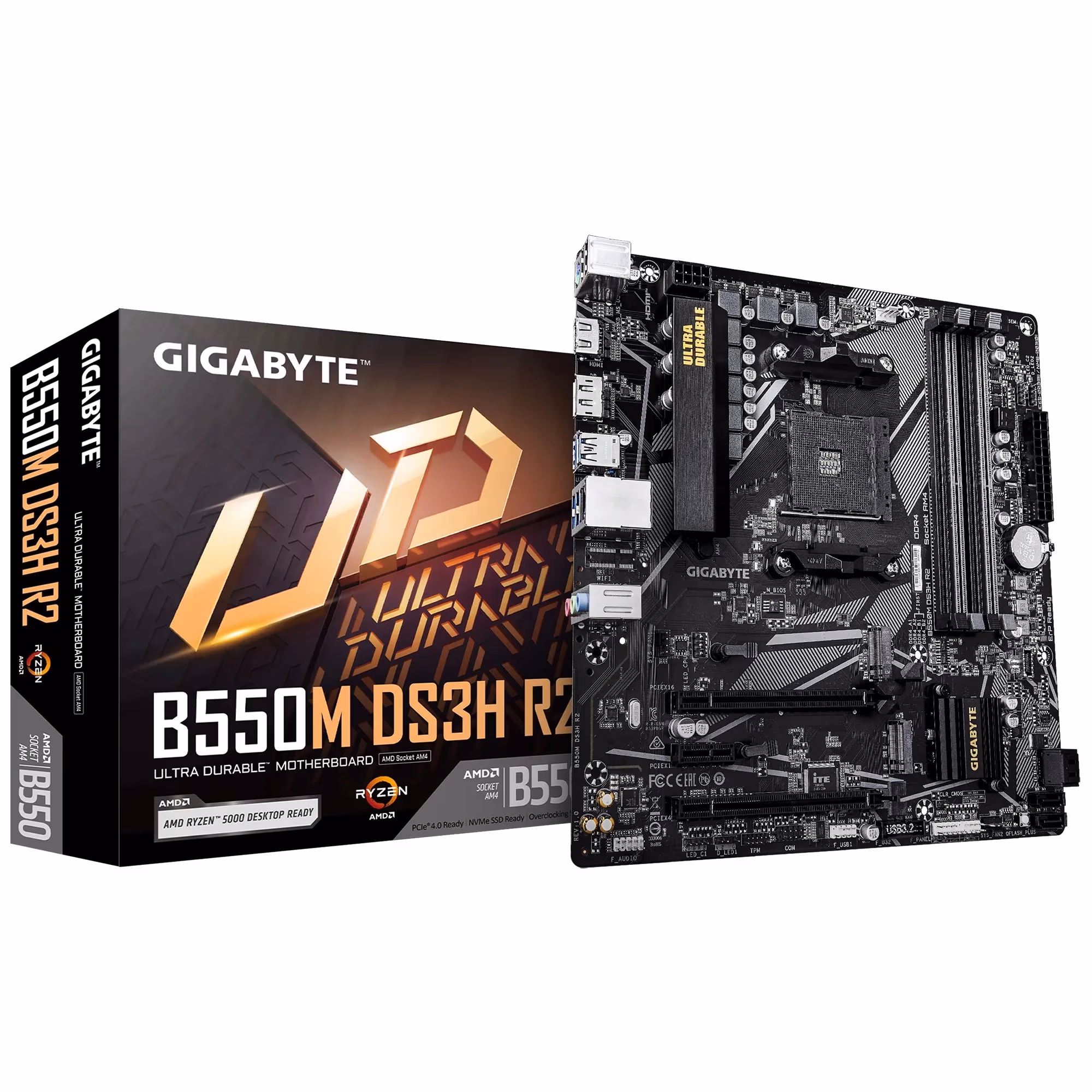Материнская плата GIGABYTE B550M DS3H R2 / AM4 / B550 / DDR4 / mATX