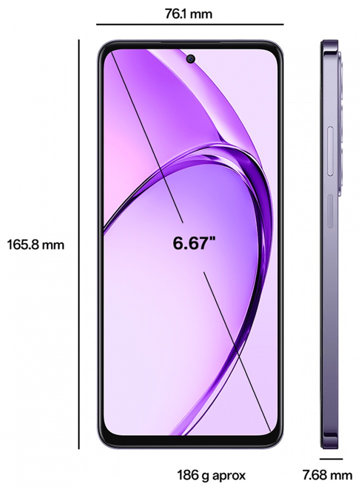 Smartphone OPPO A80 / 6.67'' / 8 GB / 256 GB / Violet deschis photo 2