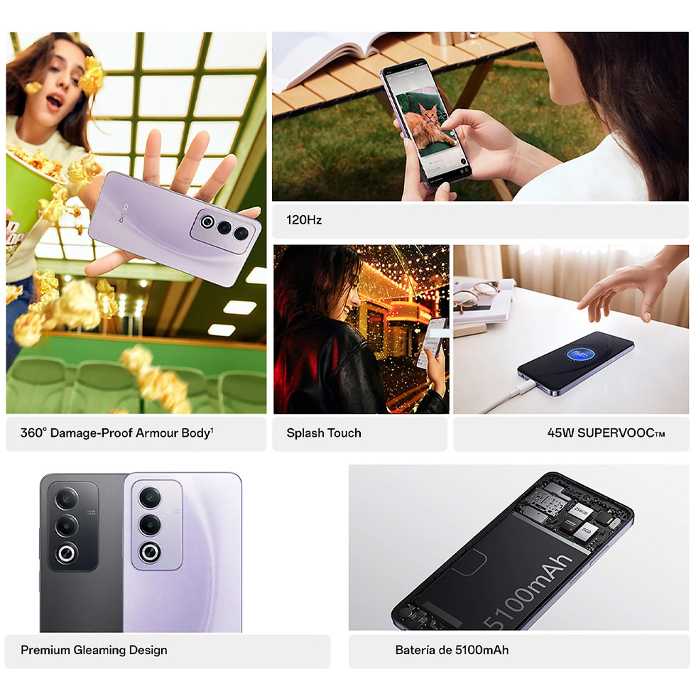 Smartphone OPPO A80 / 6.67'' / 8 GB / 256 GB / Violet deschis photo 3