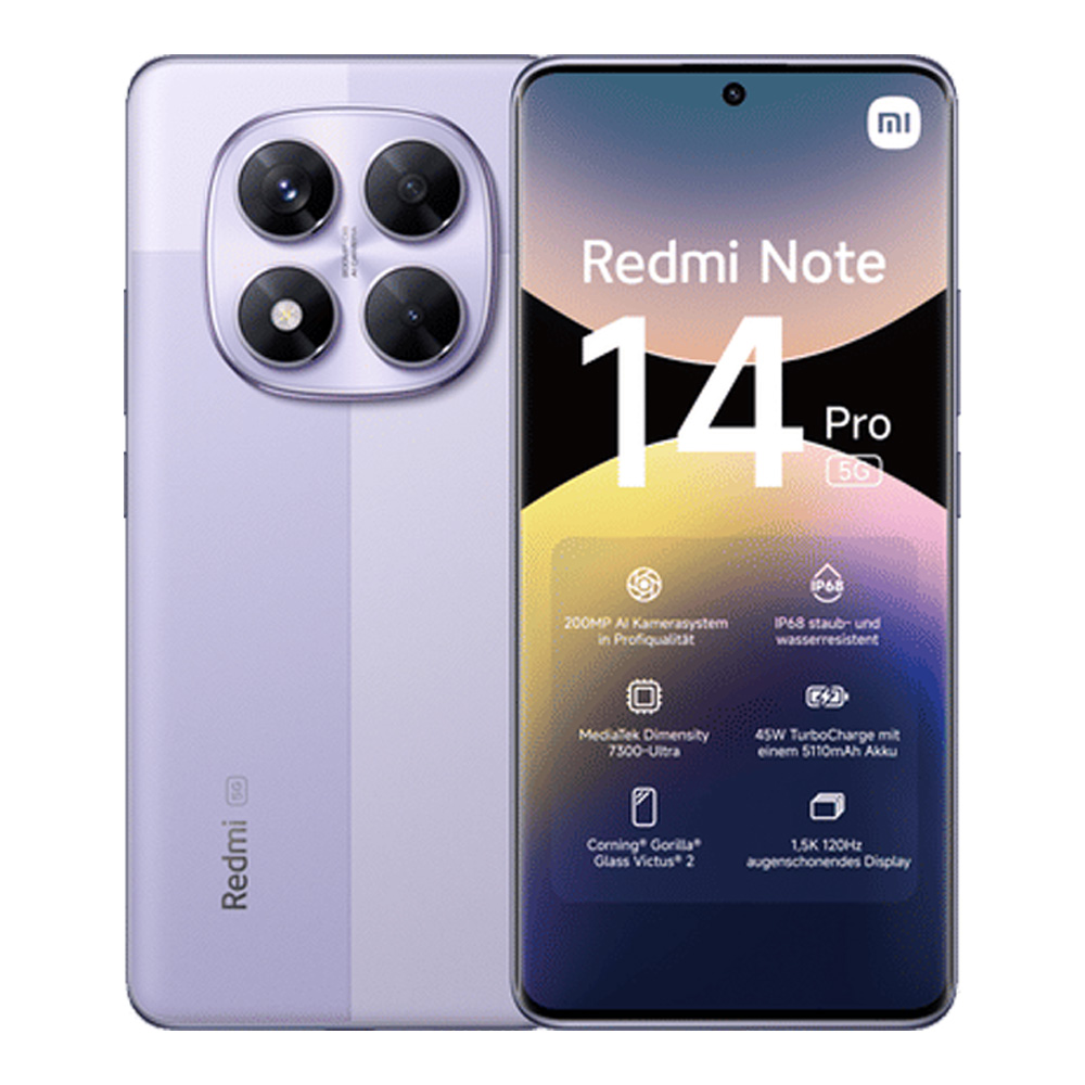 Smartphone Xiaomi Redmi Note 14 Pro 5G / 6.67'' / 8 GB / 256 GB / Lavender Purple photo 1 Smartphone Xiaomi Redmi Note 14 Pro 5G / 6.67'' / 8 GB / 256 GB / Lavender Purple photo 1