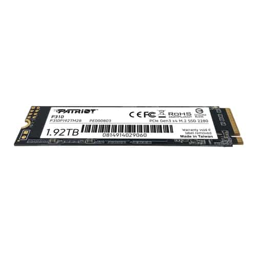 M.2 NVMe SSD 1.92TB Patriot P310, Interface: PCIe3.0 x4 / NVMe 1.3, M2 Type 2280 form factor, Sequential Read 2100 MB/s, Sequential Write 1800 MB/s, Random Read 280K IOPS, Random Write 250K IOPS, SmartECC technology, EtE data path protection, TBW: 960TB,  photo 3