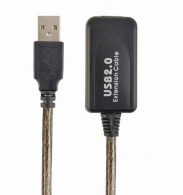 Cablu prelungitor USB 2.0 activ Gembird UAE-01-5M, 5 m, negru
