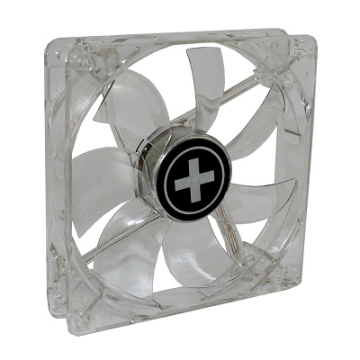 120mm Case Fan - XILENCE XPF120.TBL Fan, Blue LED, 120x120x25mm, 1400rpm, <21dBa, 68CFM, hydro bearing, Big 4Pin and 3Pin Molex, Black/Red photo 2