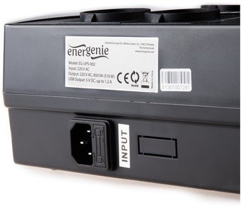 Gembird EnerGenie EG-UPS-002, 850VA / 510W, UPS with AVR, 4x Schuko outlets, LED status indication, USB port photo 5