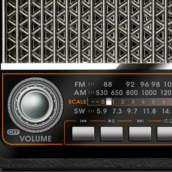 SVEN SRP-555 Black-Silver, FM/AM/SW Radio, 3W RMS, built-in audio files player from USB-fash, microSD and SD card storage devices, telescopic swivel antenna, HEADPHONES JACK ,built-in battery photo 3