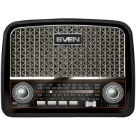 SVEN SRP-555 Black-Silver, FM/AM/SW Radio, 3W RMS, built-in audio files player from USB-fash, microSD and SD card storage devices, telescopic swivel antenna, HEADPHONES JACK ,built-in battery thumbnav 2