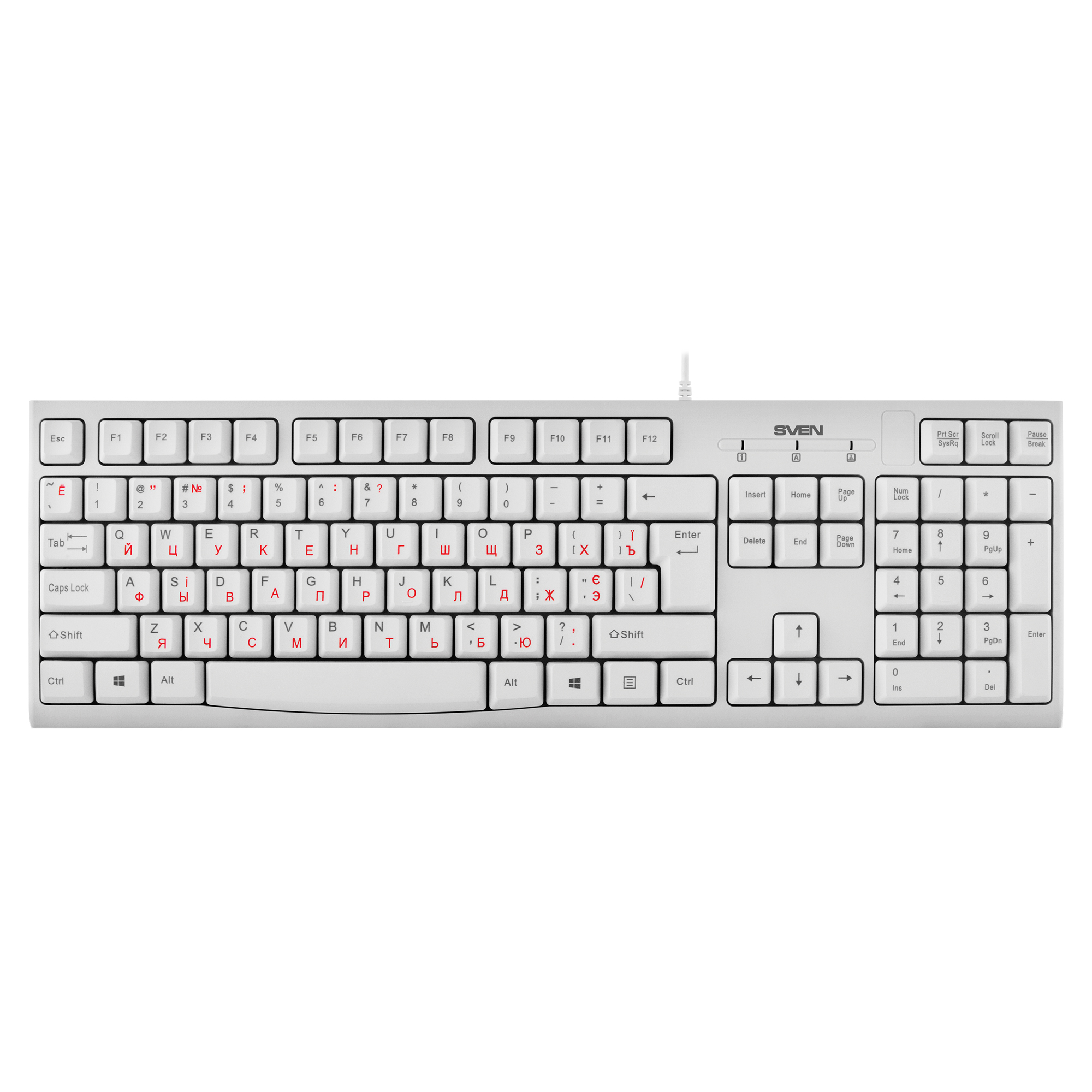 Клавиатура SVEN KB-S300 / USB / White photo 1