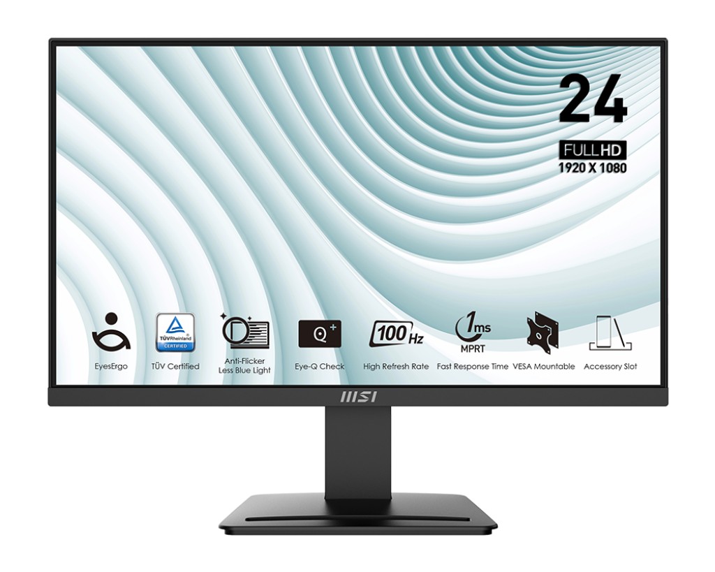 23.8” Monitor MSI PRO MP2412/ 1ms/ 100Hz/ Black photo 1