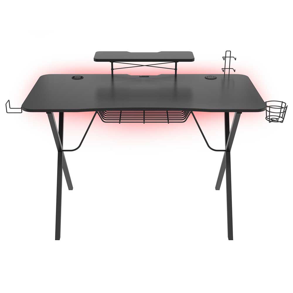 Masa gaming Genesis Desk Gaming Holm 300, RGB (Organizer, Wireless Charger, Multiple holder (Headphone, Cup, Gamepad), USB Hub, Remote Controller, 120x60x75cm) photo 2