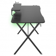 Masa gaming Genesis Desk Gaming Holm 300, RGB (Organizer, Wireless Charger, Multiple holder (Headphone, Cup, Gamepad), USB Hub, Remote Controller, 120x60x75cm) thumbnav 3