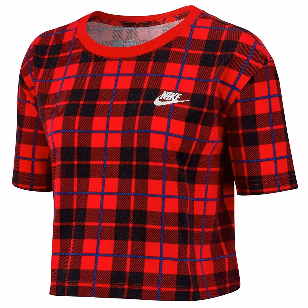  Nike W NSW TEE FUTURA PLAID CROP