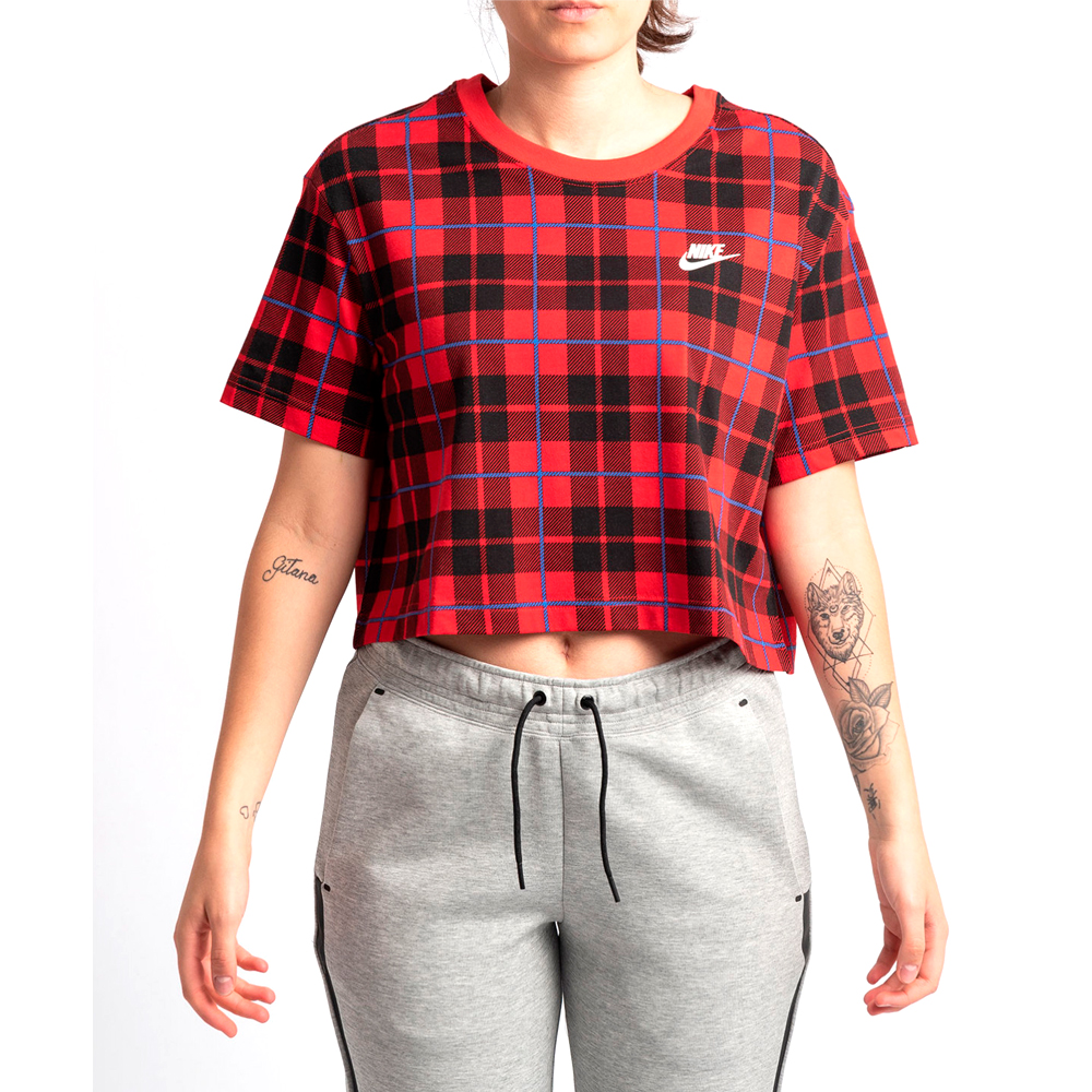  Nike W NSW TEE FUTURA PLAID CROP photo 3