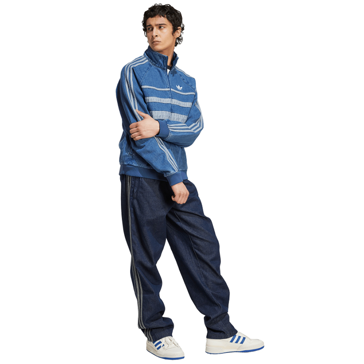 Hanorac pt bărbați Adidas FIRST TT DENIM S Albastru photo 2