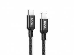 Cable  USB-C to USB-C HOCO “X88 Gratified”,  1m,  Black, PD20W Fast Charge, up to 3A, Charging Data Cable, Outer material: PVC