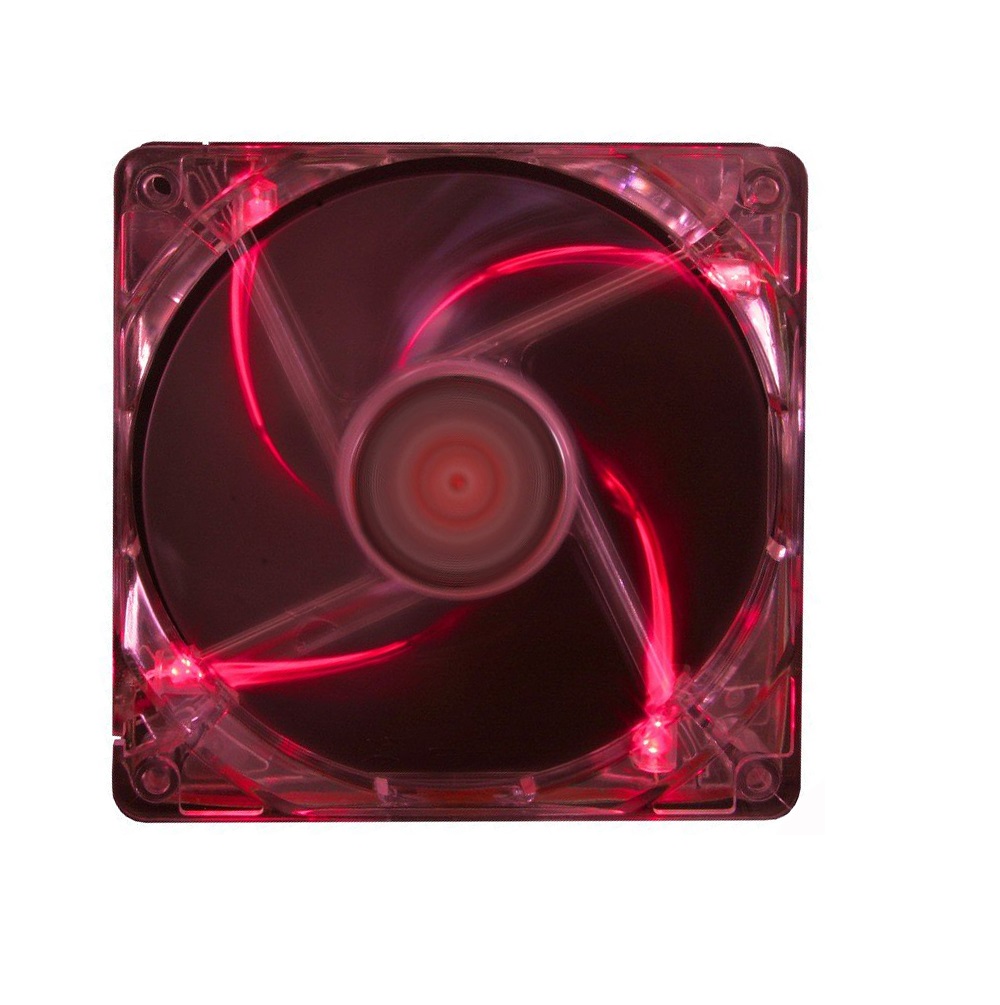 120mm Case Fan - XILENCE XPF120.TR Fan, Red LED, 120x120x25mm, 1400rpm, <21dBa, 68CFM, hydro bearing, Big 4Pin and 3Pin Molex, Black/Red photo 2