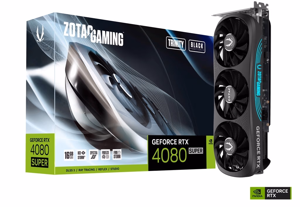Видеокарта ZOTAC GeForce RTX 4080 SUPER Trinity Black Edition / 16GB / GDDR6X / 256bit