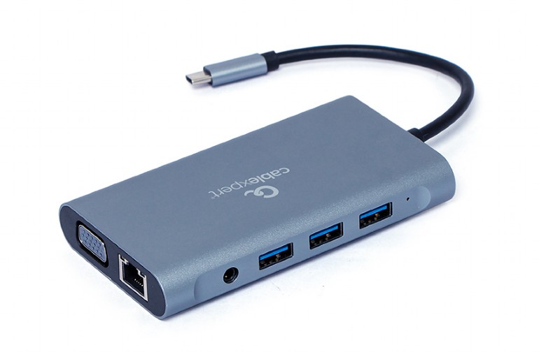 Многопортовый Адаптер Gembird A-CM-COMBO7-01/ USB-C/ 3xUSB-A/ 1xUSB-C (PD 100W)/ HDMI/ VGA/ miniJack 3.5mm/ SD/ microSD photo 3