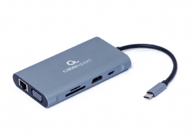 Многопортовый Адаптер Gembird A-CM-COMBO7-01/ USB-C/ 3xUSB-A/ 1xUSB-C (PD 100W)/ HDMI/ VGA/ miniJack 3.5mm/ SD/ microSD thumbnav 4