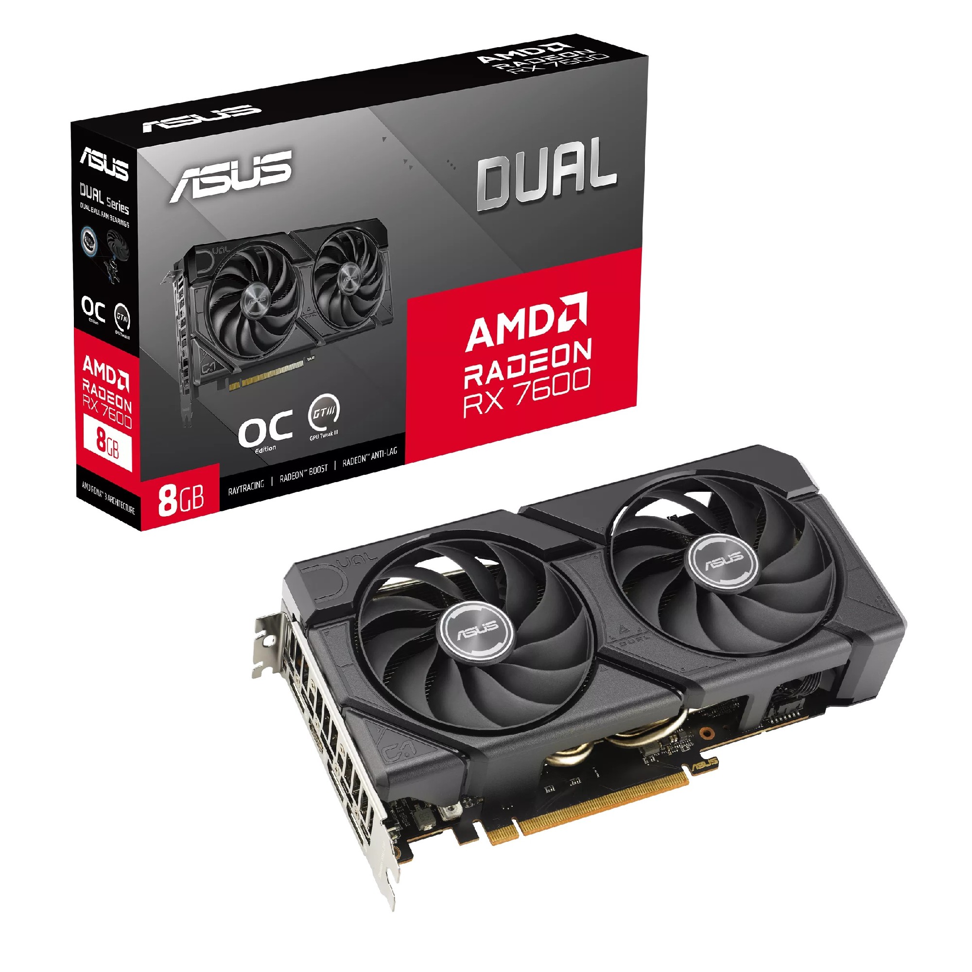 Placa video ASUS Dual Radeon RX 7600 EVO OC Edition/ 8GB / GDDR6 / 128bit photo 1