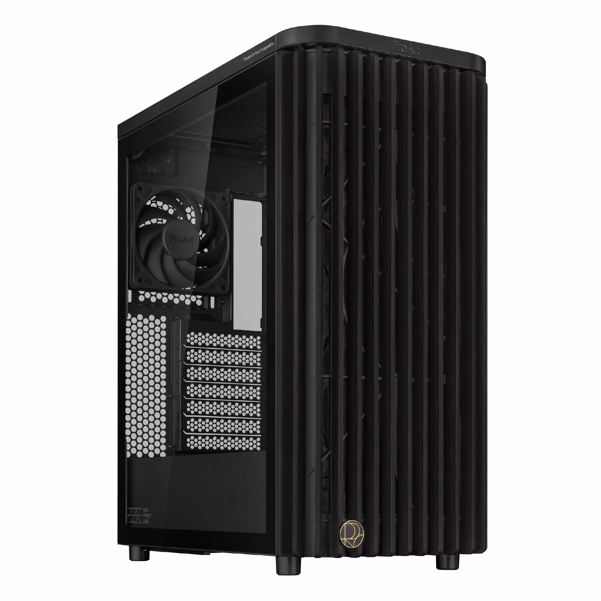 Carcasa ASUS ProArt PA401 Wood Edition/ no PSU / 2x160mm, 1x120mm fan/ ATX/ Black