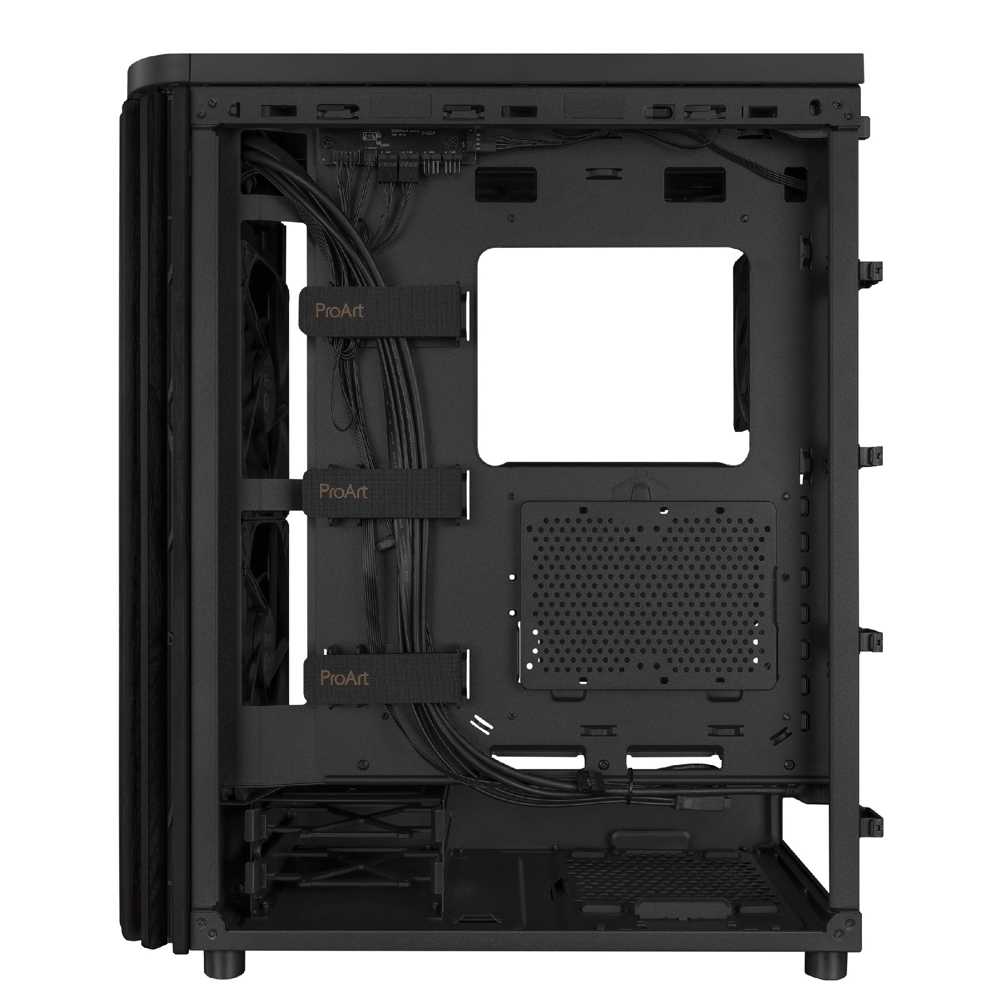 Carcasa ASUS ProArt PA401 Wood Edition/ no PSU / 2x160mm, 1x120mm fan/ ATX/ Black photo 8