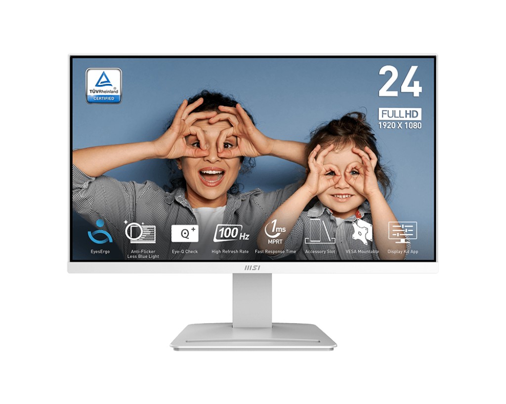 23.8” Monitor MSI PRO MP2412W/ 1ms/ 100Hz/ White photo 1
