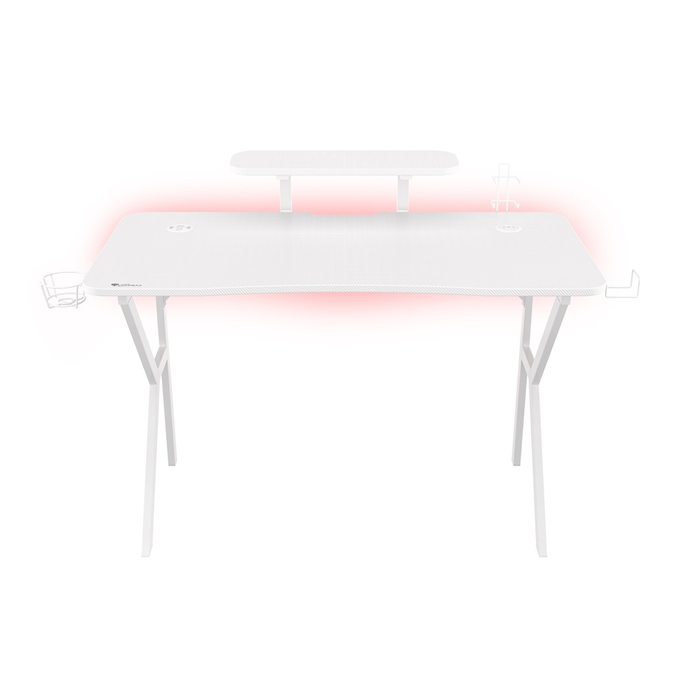 Masa gaming  Genesis Desk Gaming Holm 320, RGB White (Organizer, Wireless Charger, Multiple holder, USB Hub, Remote Controller, 120x60x75cm) photo 1