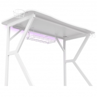 Masa gaming  Genesis Desk Gaming Holm 320, RGB White (Organizer, Wireless Charger, Multiple holder, USB Hub, Remote Controller, 120x60x75cm) thumbnav 2