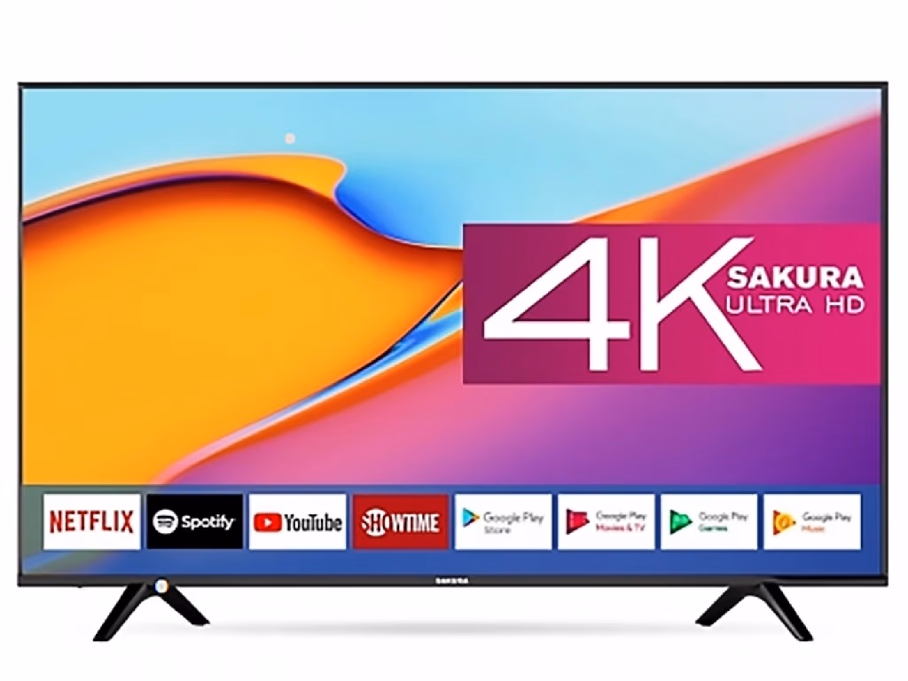 60" LED TV SAKURA 60SU20, Black, 3840x2160 (4K), SmartTV, RMS 2x10W, HDMIx2, USB, WiFi+Lan, DVB-T2/C/S2/CI+, Vesa 200x200 