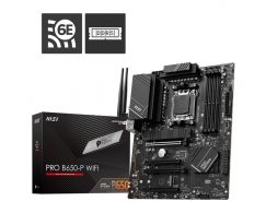 MSI PRO B650-P WIFI, Socket AM5, 15Phases, AMD B650, Dual 4xDDR5-6400, APU AMD graphics, 1xHDMI, 1xDP, 4xPCIe4.0 X16, 6xSATA3, RAID, 2xM.2PCIe 4.0, 1xPCIeX1, ALC897 HDA, 1x2.5GbE LAN, WiFi6E/BT, 1xUSB-C 3.2Gen2x2, 4xUSB 3.2 Gen2(3A+1C), 6xUSB3.2, Mystic L thumbnav 1