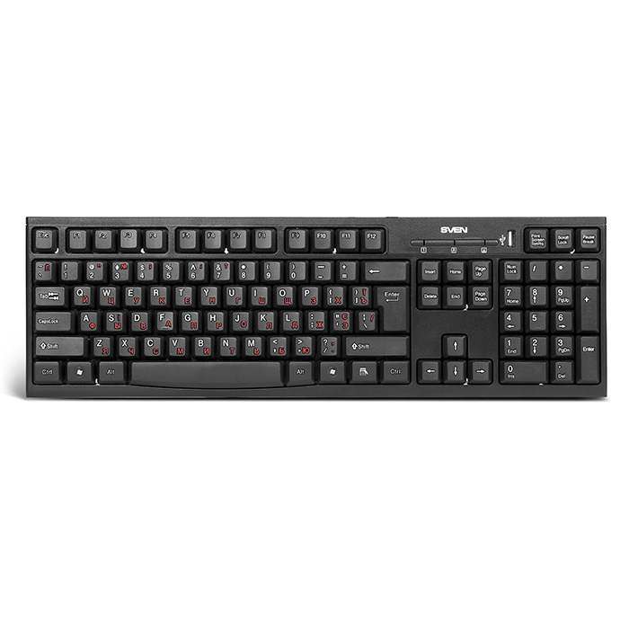 SVEN Standard 304 USB+HUB, Keyboard, USB 2.0 Hub 1-port, Black photo 1 SVEN Standard 304 USB+HUB, Keyboard, USB 2.0 Hub 1-port, Black photo 1