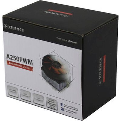 XILENCE Cooler XC035 ”A250PWM”, Socket AM5/AM4/AM3/AM3+/FM2/FM2+ up to 95W, 92x92x25mm, 1000~2800rpm, <17.8-34dBA, 44.4CFM, 4pin, PWM, Aluminium Heatsink, (45pcs/box) photo 2