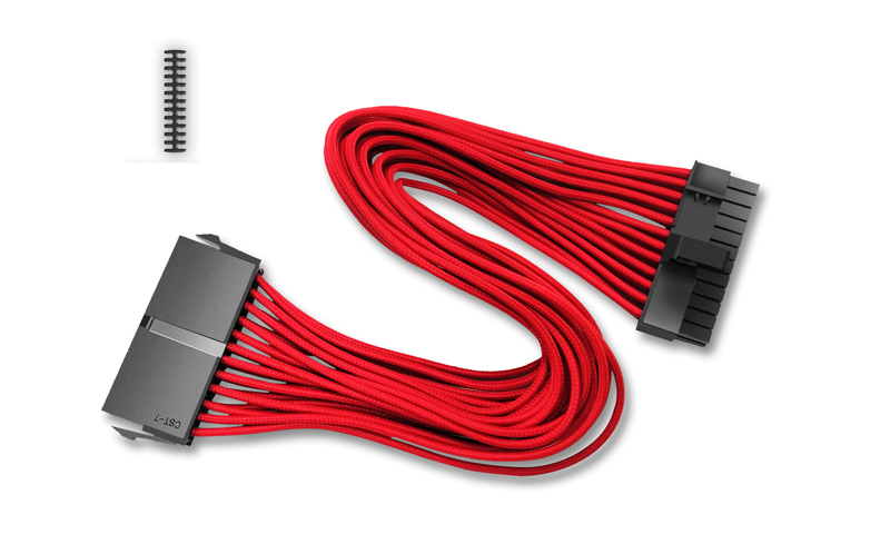 DEEPCOOL ”EC300-24P-RD”, RED, Extension cable 24 (20+4)-pin ATX, 18AWG fiber wire and a high-quality terminal, wire length 300mm photo 2