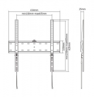 TV-Wall Mount for 32-55”- Gembird ”WM-55F-02”, Fixed, max. 40 kg, Distance TV to Wall: 25 mm, max. VESA 400 x 400, Black thumbnav 2