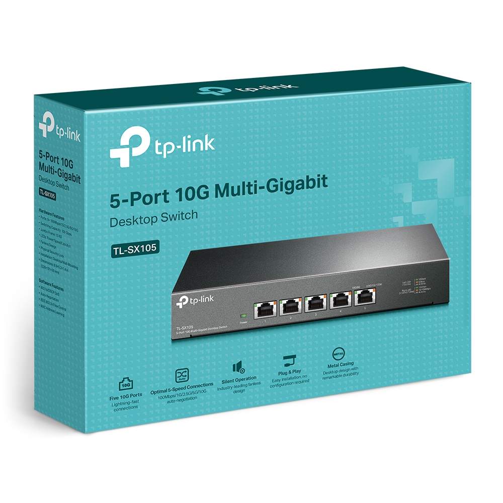 Коммутатор TP-LINK TL-SX105/ 5 port /10Gigabit / RJ45 / steel case photo 5