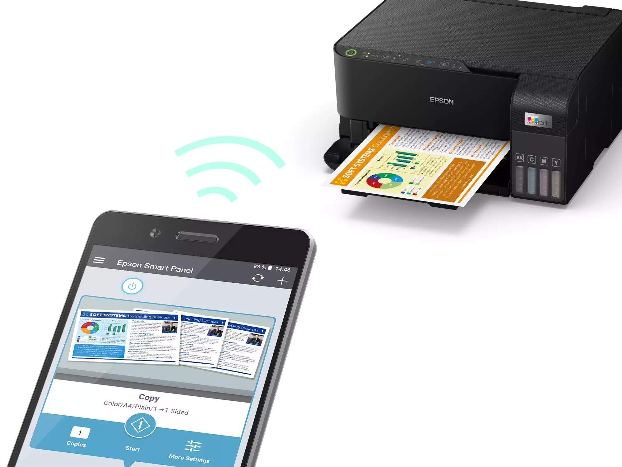 МФУ с CISS Epson EcoTank L3550 / A4 / Wi-Fi / Black photo 4