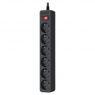 Surge Protector SVEN SF-06E/ 6 Sockets/ 2300W/ 3.0m/ Black thumbnav 1
