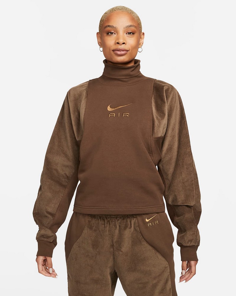 Hanorac Nike W NSW AIR CORD FLC TOP L Maro Femei photo 3
