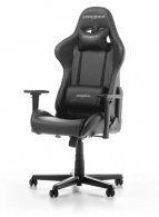 Gaming/Office Chair DXRacer Formula GC-F08-NN-H1, Black/Black, Premium PU leather, max weight up to 150kg / height 145-180cm, Recline 90°-135°, 3D Armrests, Head and Lumber cushions, Aluminium wheelbase, 2