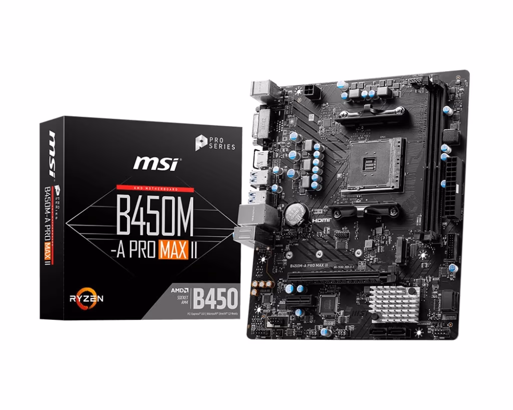 Материнская плата MSI B450M-A PRO MAX II/ AM4/ B450/ DDR4/ mATX