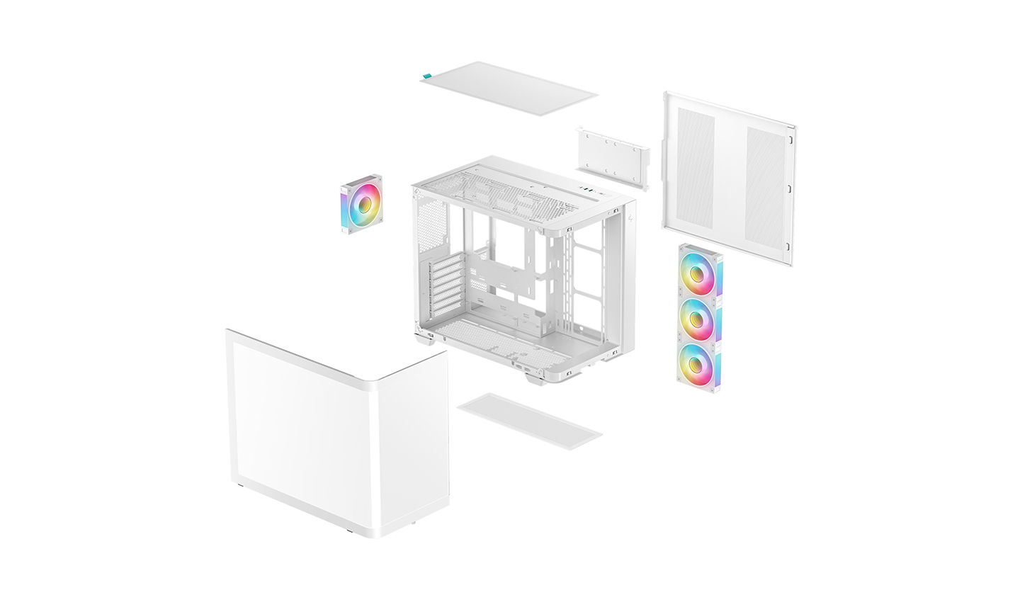 Carcasa DEEPCOOL CG530U 4F WH / w/oPSU / Side panel / 4x A-RGB 120mm / ATX photo 8