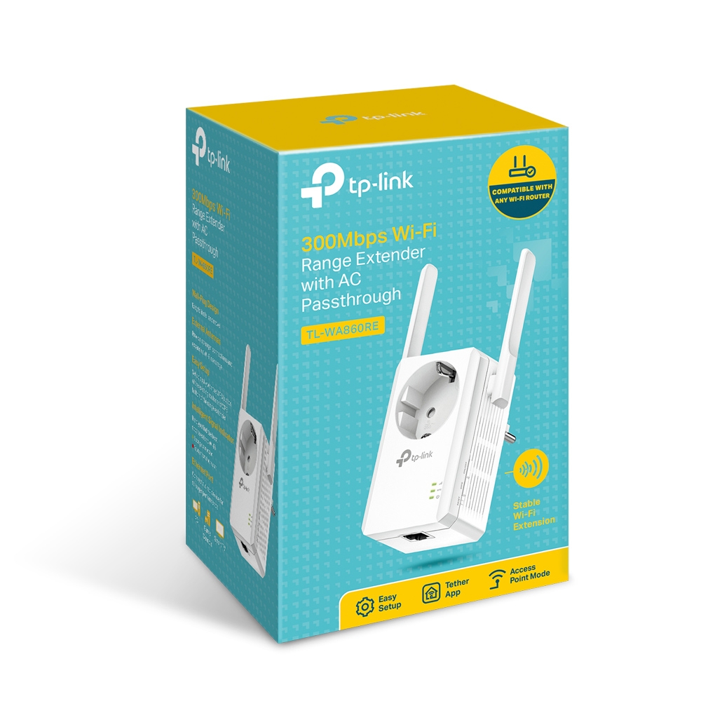 Range Extender TP-LINK TL-WA860RE / N300 / Wi-Fi4 / 1 Lan Port / 2 external antennas photo 4