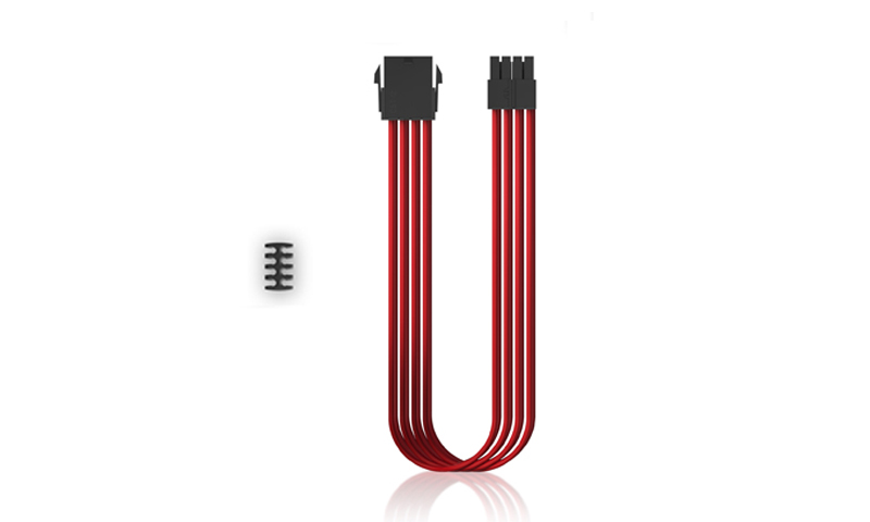DEEPCOOL ”EC300-CPU8P-RD”, RED, Extension cable 8 (4+4)-pin ATX, 18AWG fiber wire and a high-quality terminal, wire length 300mm photo 1