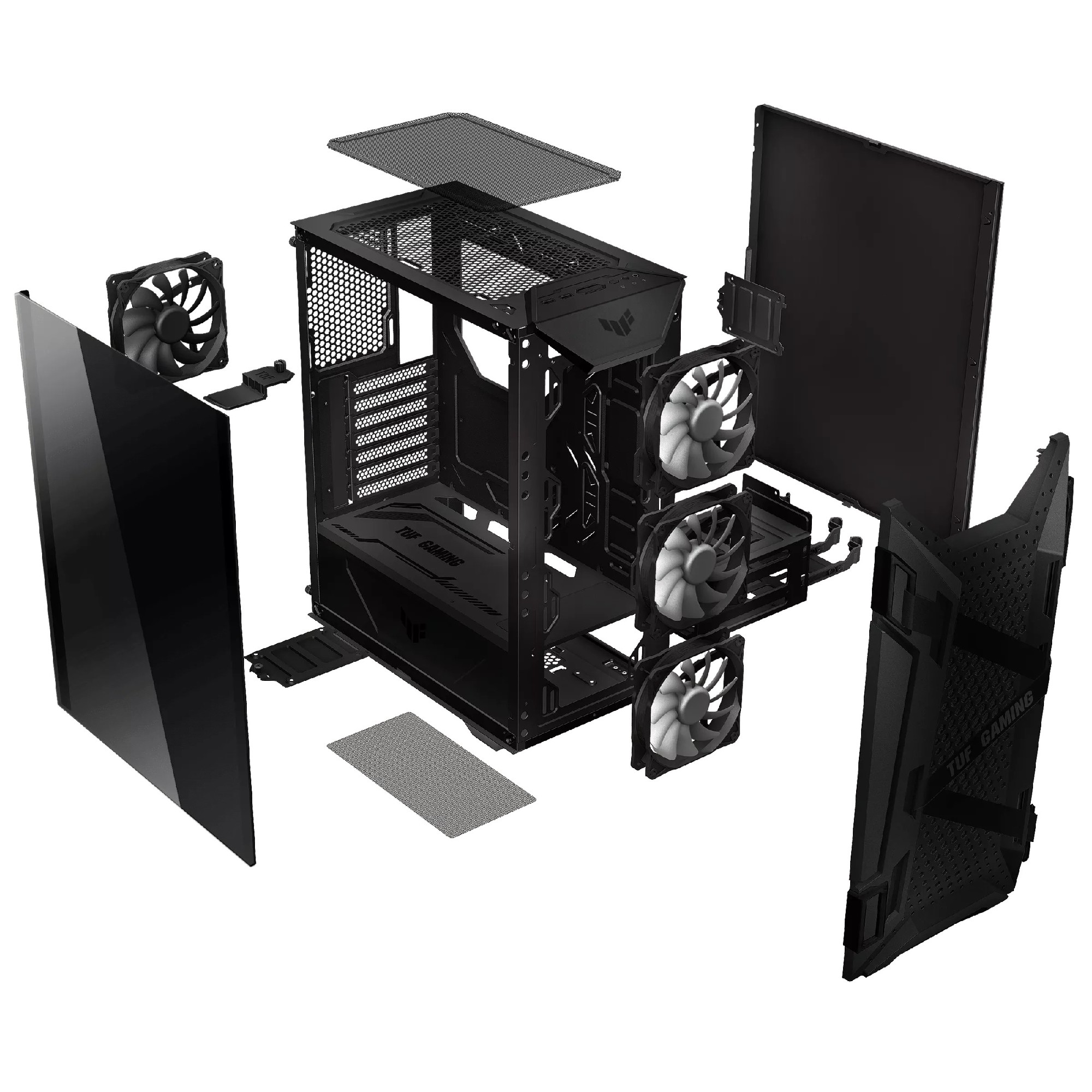 Carcasa ASUS TUF GAMING GT301 / no PSU / 3x120mm ARGB fan+ 1x120mm fan / ATX / Black photo 10