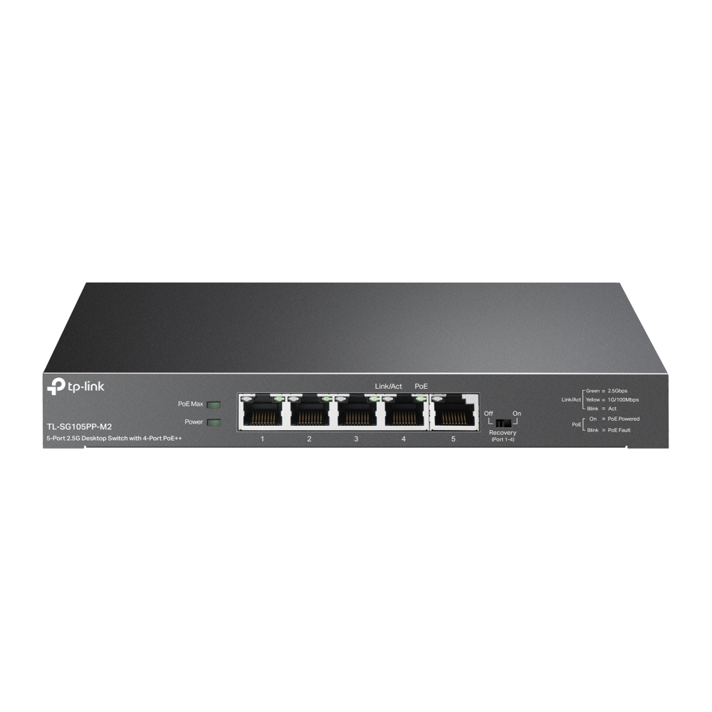 Коммутатор TP-LINK TL-SG105PP-M2/ 5 port / 2.5Gigabit / RJ45 / steel case photo 1