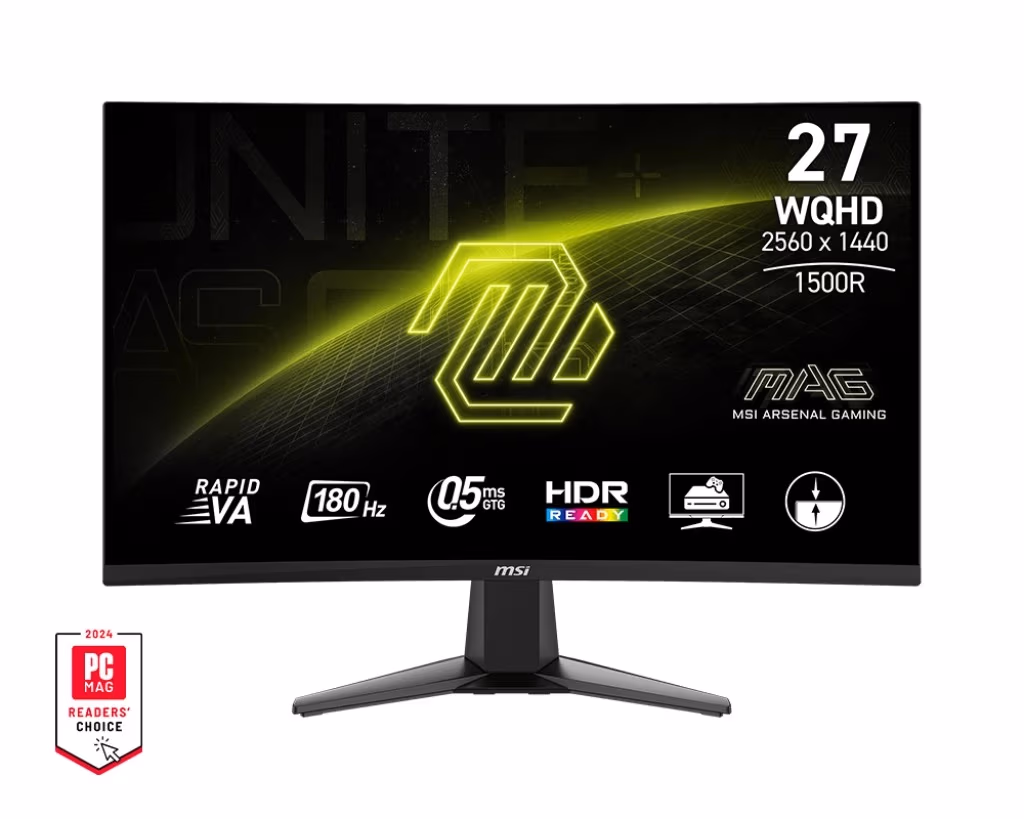 27.0” Игровой Монитор MSI MAG 27CQ6F/ QHD/ Curved/ 0.5ms/ 180Hz/ Black 
