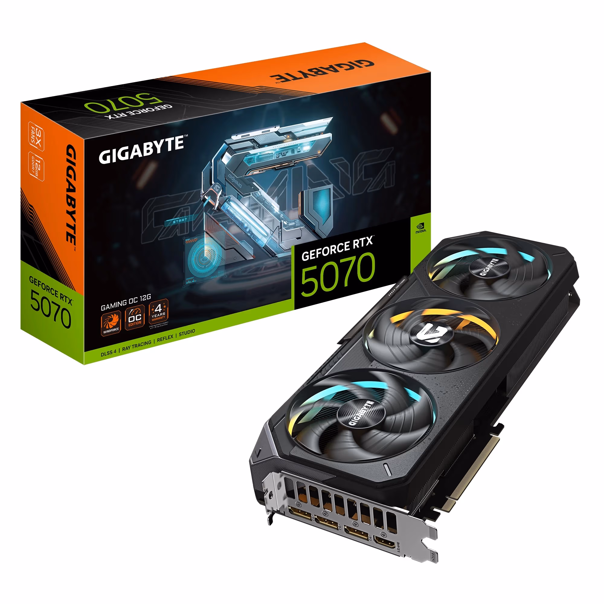 Видеокарта GIGABYTE GeForce RTX 5070 GAMING OC / 12GB / GDDR7 / 192bit