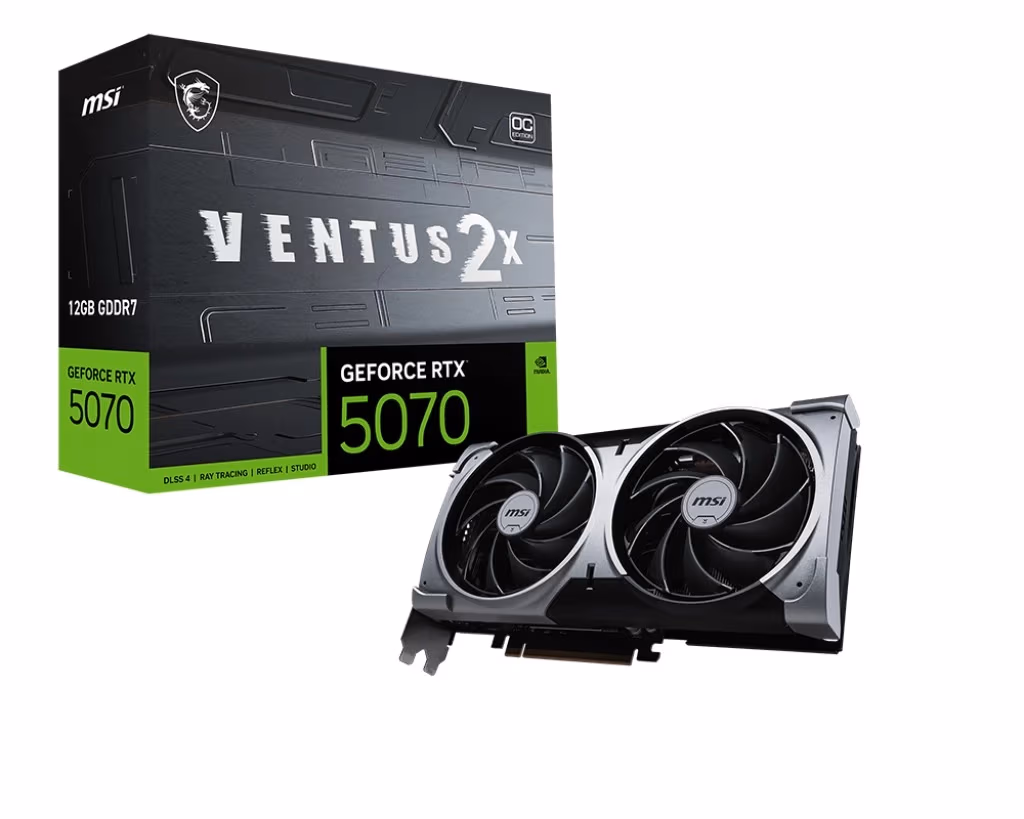 Видеокарта MSI GeForce RTX 5070 VENTUS 2X 12G OC / 12GB / GDDR7 / 192bit 