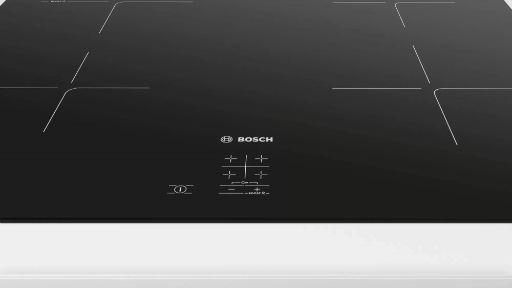 Встраиваемая индукционная панель Bosch PUG61KAA5E, 4 конфорок, Черный