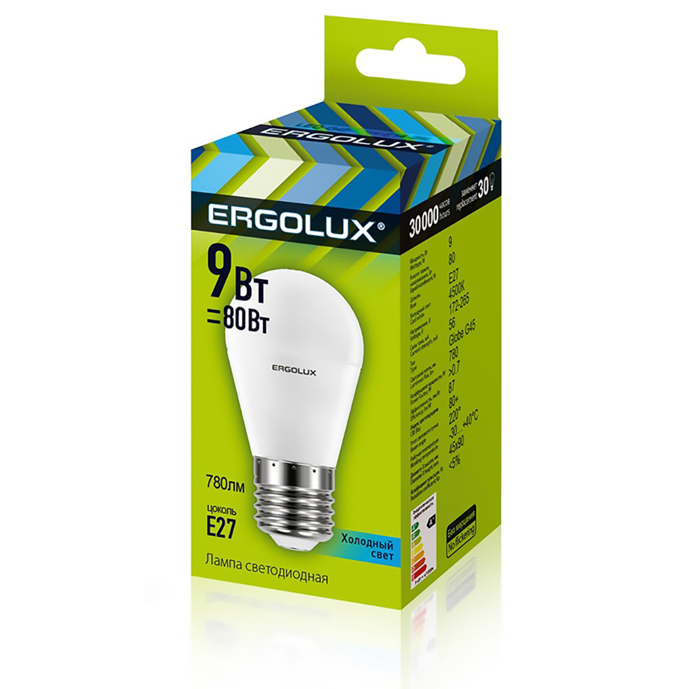 Bec econom Ergolux G45 9W E27 45K photo 4